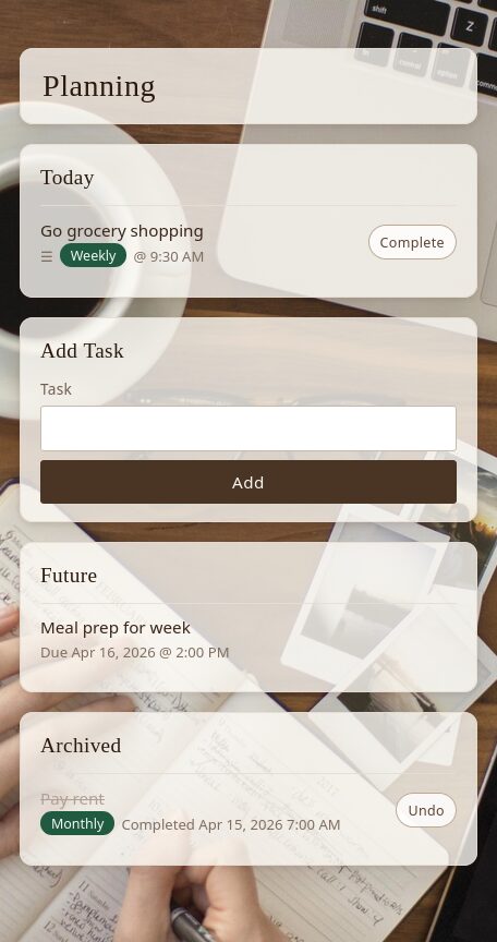 Original to-do app screenshot
